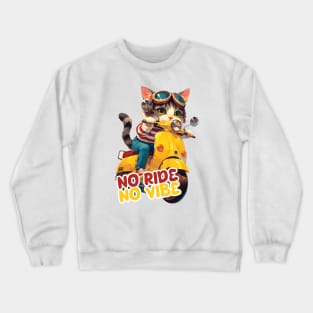 Cool cat riding motorbike Crewneck Sweatshirt